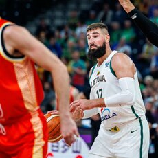 Lietuva – Juodkalnija rungtynių akimirka | Eriko Ovčarenko / BNS foto nuotr. 9
