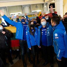 Vilniaus oro uoste sutikti Dakaro dalyviai | BNS nuotr. 5