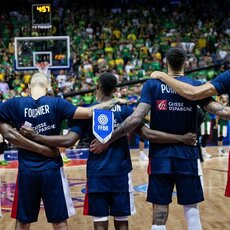 Lietuva – Prancūzija rungtynių akimirka  | Allos Fedorčenko ir Manto Stankevičiaus nuotr. 3