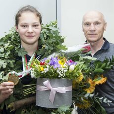 Boksininės G.Diekontaitės pasitikimas Vilniaus oro uoste l Manto Stankevičiaus nuotr. 8