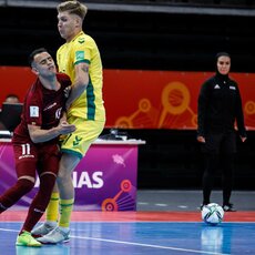 Lietuvos ir Venesuelos futsal rinktinių susitikimo akimirka | Eriko Ovčarenko / BNS foto nuotr. 6
