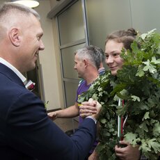 Boksininės G.Diekontaitės pasitikimas Vilniaus oro uoste l Manto Stankevičiaus nuotr. 14