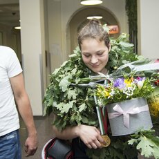 Boksininės G.Diekontaitės pasitikimas Vilniaus oro uoste l Manto Stankevičiaus nuotr. 10