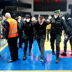„Žalgirio“ sirgalių ir teisėsaugos konfliktas | Eriko Ovčarenko / BNS foto nuotr. 2