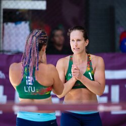 Kurčiųjų žaidynėse – paplūdimio tinklininkių bronza | Augusto Četkausko nuotr. 2