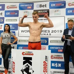 „KOK World Series 2019 in Kaunas“ turnyro kovotojų svėrimai | Sportas.lt/Tito Pacausko nuotr. 6