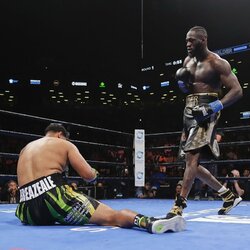 Deontay Wilderio ir Dominico Breazeale‘o dvikovos akimirka | Scanpix nuotr. 5