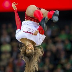 Kauno „Žalgirio“ šokėjų pasirodymas rungtynėse su „Crvena Zvezda“ Mariaus Vizbaro / BNS foto nuotr. 6