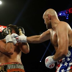 Tysono Fury ir Tomo Schwarzo kovos akimirka | Scanpix nuotr. 2