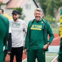 Lietuvos krepšinio rinktinės treniruotė Palangoje | Eriko Ovčarenko / BNS foto nuotr. 5