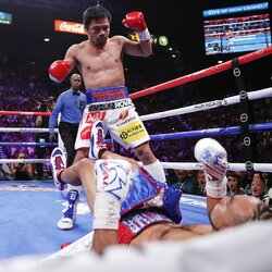 Manny Pacquiao ir Keitho Thurmano kovos akimirka | Scanpix nuotr. 4