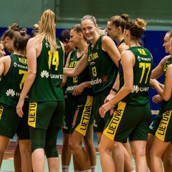 Lietuvos moterų ir Lietuvos U16 vaikinų krepšinio rinktinių rungtynės | Lino Žemgulio nuotr. 5