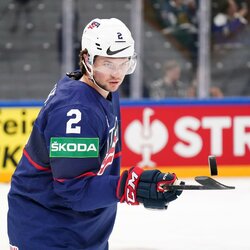 Latvijos – JAV rungtynių akimirka | IIHF nuotr. 1