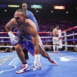 Manny Pacquiao ir Keitho Thurmano kovos akimirka | Scanpix nuotr. 5