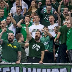 Fanai „Žalgirio“ ir „Ryto“ rungtynėse | Roko Lukoševičiaus/BNS Foto nuotr. 4