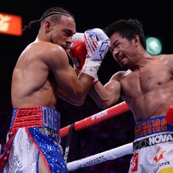 Manny Pacquiao ir Keitho Thurmano kovos akimirka | Scanpix nuotr. 2