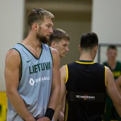 Lietuvos krepšinio rinktinės treniruotė Palangoje Mariaus Vizbaro / BNS foto nuotr. 2