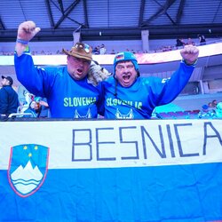 Latvija – Slovėnija rungtynių akimirka | IIHF nuotr. 1