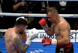 Giliai prakirsta nosis nesutrukdė M.Briedžiui nokautu trečiojo raundo pabaigoje apginti IBF ir „The Ring“ čempiono titulų