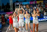 Gausaus būrio sirgalių palaikoma Lietuvos moterų 3x3 krepšinio rinktinė kovas Europos žaidynėse pradėjo dviem pergalėmis