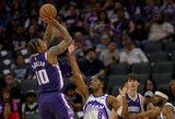 Sezono rungtynes sužaidęs DeRozanas vedė „Kings“ į pergalę