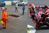 „MotoGP“ po 22 metų pertraukos grįžo į Braziliją: duobė trasoje privertė sunerimti, o pergalę išplėšė Marcas Marquezas