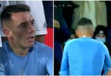 Futbolo genijus: įvartį pelnęs I.Aspasas tyčia nusivilko marškinėlius, kad gautų geltoną kortelę