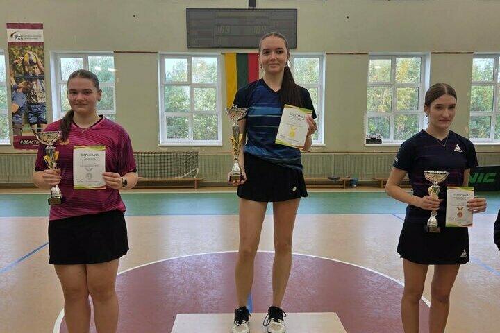 Morkūnaitė – Lietuvos pajėgiausių jaunių TOP-12 stalo teniso čempionė