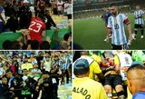 Brazilijos ir Argentinos rungtynių pradžia buvo nukelta dėl policijos ir fanų muštynių: L.Messi išvedė komandą iš aikštės, o vėliau patyrė traumą
