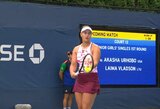 Neparankių „US Open“ jaunių burtų sulaukusi L.Vladson pralaimėjo pajėgiai amerikietei