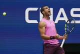 „US Open“ ketvirtfinalyje dominavęs Alcarazas turi šansą padaryti tai, kas nėra pavykę jokiam vyrui