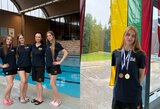 Lietuvos dailiojo plaukimo atstovės iš Helsinkio grįžo su penkiais medaliais