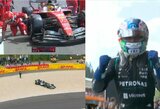 Belgijos GP: Hamiltonas partrenkė mechaniką, Russellas įstrigo žvyre, o Leclercas neišlaikė pirmos vietos