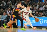 Jakučionis išrašė pirmąjį bloką NBA karjeroje, „Heat“ šventė pergalę