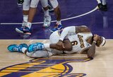 „Lakers“ treneris prabilo apie L.Jameso traumą: „Ta pati kulkšnis, bet kita vieta“