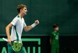 Puikus paskutinis akordas: A.Sabaliauskas iškovojo pirmą pergalę Lietuvos teniso rinktinei per karjerą