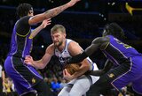 „Kings“ su dvigubą dublį surinkusiu D.Saboniu pratęsė „Lakers“ nesėkmių seriją