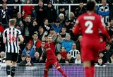 „Premier“ lyga: N.Pope buvo išvarytas iš aikštės, o „Liverpool“ nugalėjo „Newcastle Utd“ 