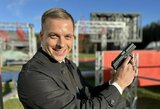 Dakaro dulkėmis papuoštas motociklininko įvaizdis