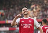 Declano Rice‘o pelnytas įvartis padovanojo „Arsenal“ pergalę prieš „Newcastle Utd“
