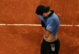 „Pavargau nuo to“: Berrettini neištvėrė ir su ašaromis akyse paliko „Roland Garros“ kortą