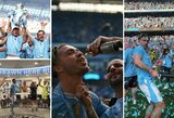 Pamatykite: „Man City“ titulo šventimo atgarsiai – tūkstančiai fanų stadione, J.Grealisho gėrimų degustacija, išgąsdinęs konfeti bei šokiai ir dainos rūbinėje