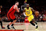 LeBronas išplėšė pratęsimą, o „Lakers“ atsidūrė per žingsnį nuo Vakarų pusfinalio