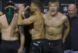 „UFC 282“ ceremoniniai svėrimai: neįprastai besielgęs D.Tillas pabandė išgąsdinti varžovą, P.Pimblettas užvedinėjo areną