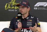 Verstappeną suerzino britų žurnalisto klausimas apie skandalą Barselonoje: „Tu čia man rodai kvailą šypseną ar ką?“ 