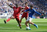 „Liverpool“ dramatišku įvarčiu laimėjo miesto derbį, bet dėl traumos prarado ir antrąjį vartininką