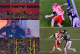 „Super Bowl“ rungtynėse nušvilptas L.Jamesas užsidėjo ant galvos įsivaizduojamą karūną ir įsiuto dėl teisėjų sprendimo