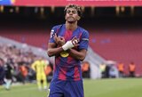 Yamalio „hat-trickas“ leido „Barcelonai“ iškovoti pergalę prieš trečią vietą užimančius varžovus