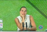 Sabalenka po pralaimėjimo Vimbldone: „Noriu prisigerti ir pamiršti tenisą“