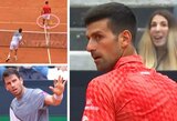 „Tai nėra sportiškas elgesys“: N.Djokovičių suerzino jam į koją kamuoliuku pataikęs C.Norrie